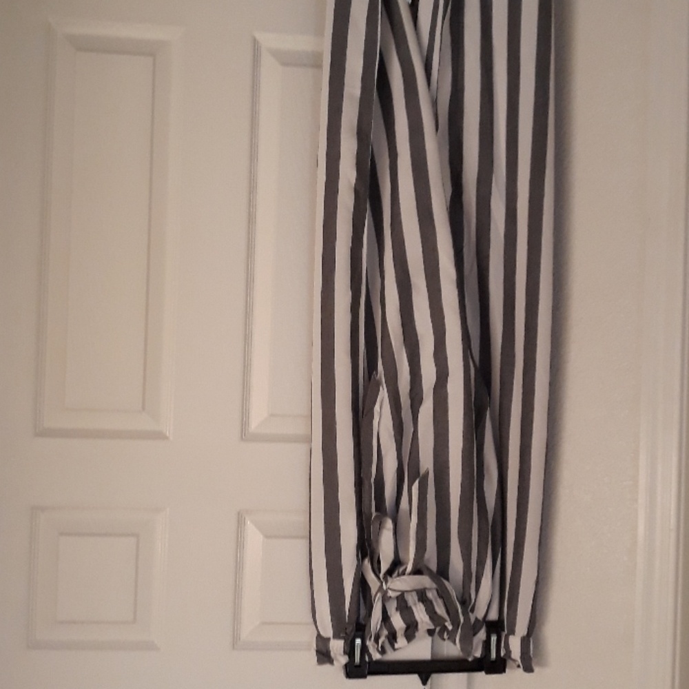 Gray and White Plazzo Dress Pants